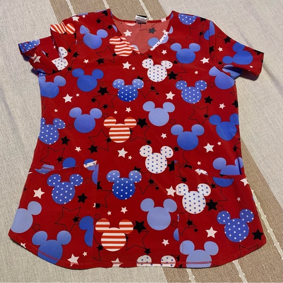 Disney Tops - Disney, patriotic scrub top. Women’s M $12